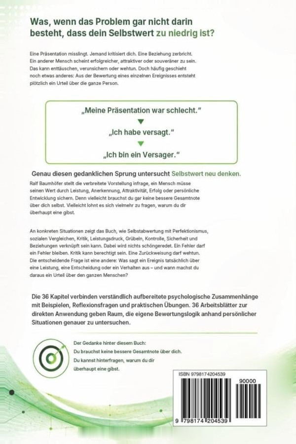 Rückseite „Selbstwert neu denken“